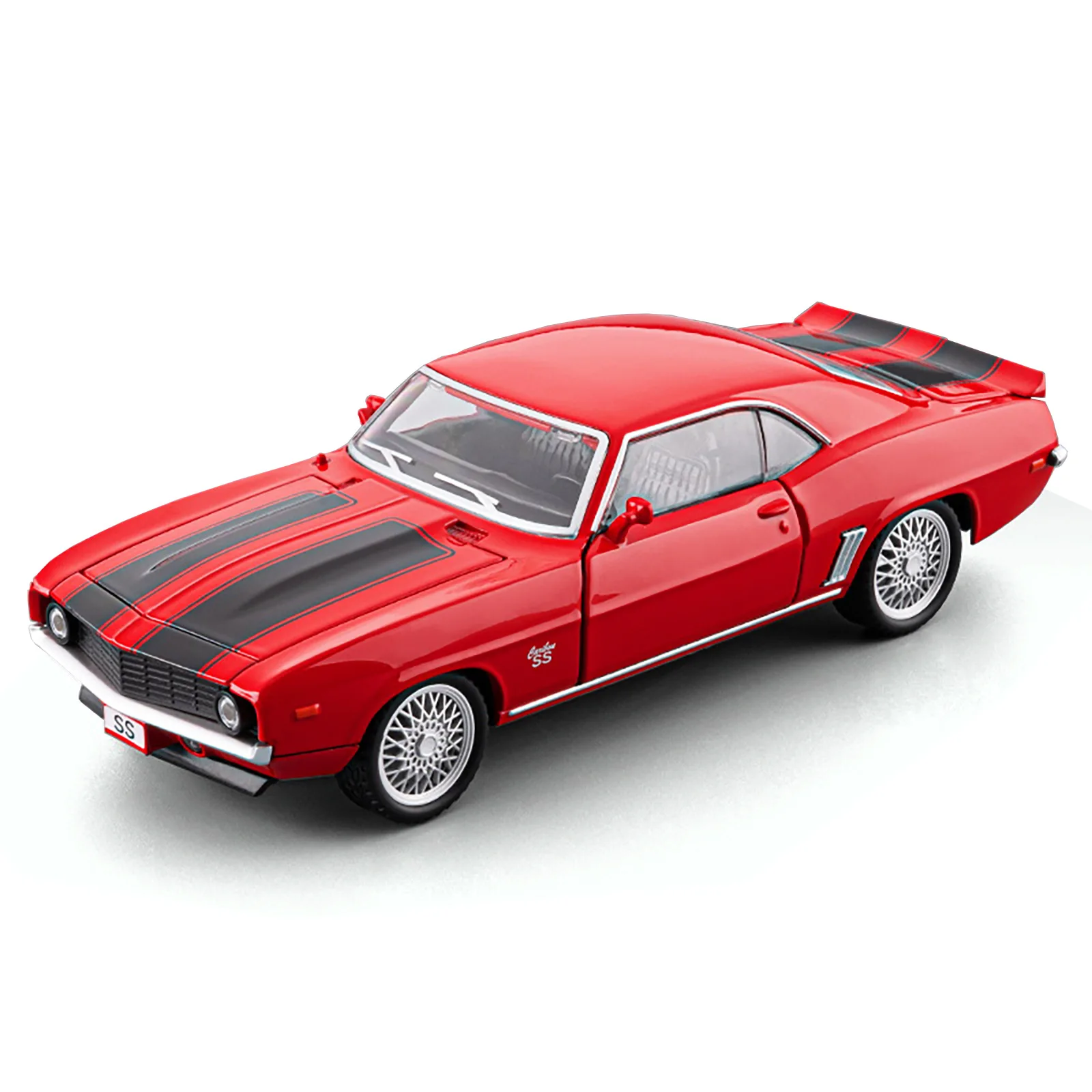 Литая под давлением модель спортивного автомобиля из сплава Camaros SS в масштабе 1:32, со звуком и светом, металлическая игрушечная машинка с откатным механизмом, подарок для детей, миниатюрный мальчик