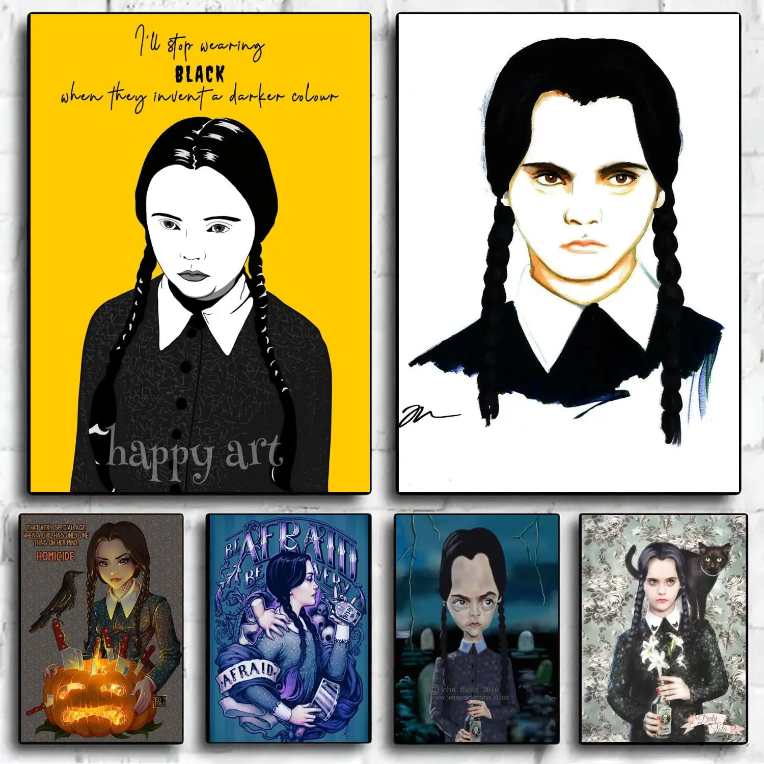 wednesday addams Poster Decorative Painting Canvas Poster Wall Art Living Room Posters Bedroom Painting