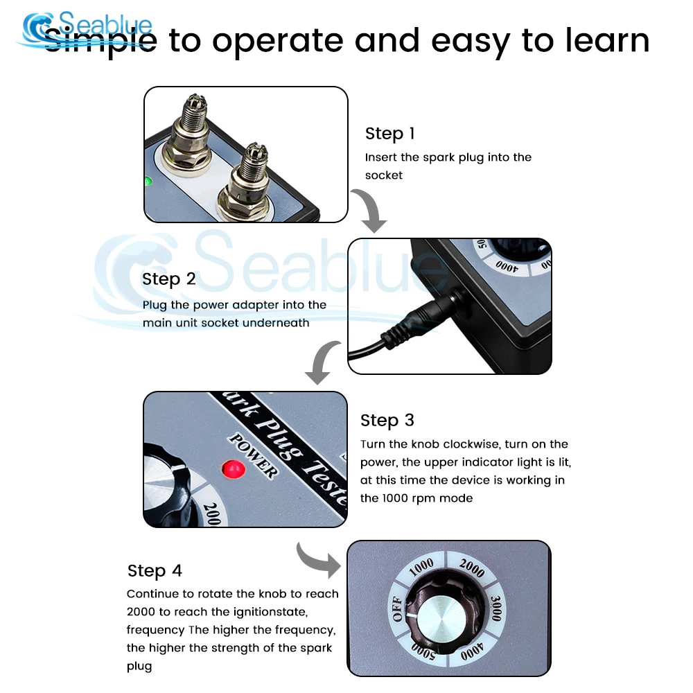 Adjustable Dual Hole Sparking Plug Tester Spark Tester Diagnostic Tool for Car Motorcycle Ignition Coil Checker Spark Detector