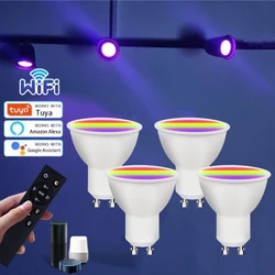 Tuya WiFi Smart LED Bulb Light GU10 Led Spotlight With RF 2.4G Remote Control 220V 5W 7W 9W Works With Alexa Geogle Home