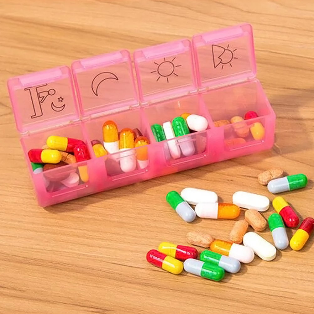 28 -Cell Medicine Planner with Cases Pill Storage Containers Organizer 7 Day Box Grid 205*13*35cm