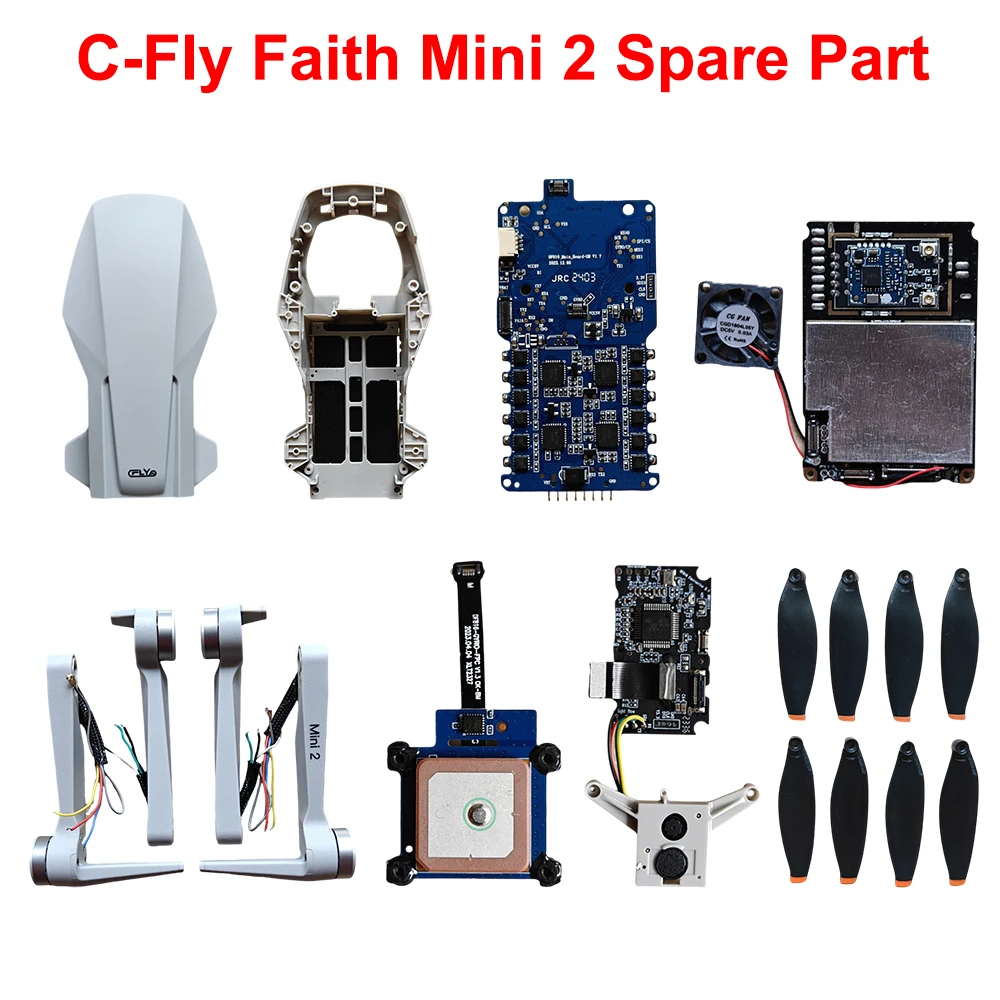 C-Fly Faith Mini 2 recambio de drones RC, receptor de carcasa superior inferior, hélice GPS, Chipset de vídeo, conjunto de Motor de brazo de cámara cardán de 3 ejes
