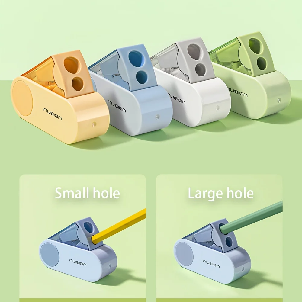 1pc Rotating Double-Hole Pencil Sharpener |Thick and Thin Two-hole Design,Durable Portable,Compatible with Multiple Pencil Types