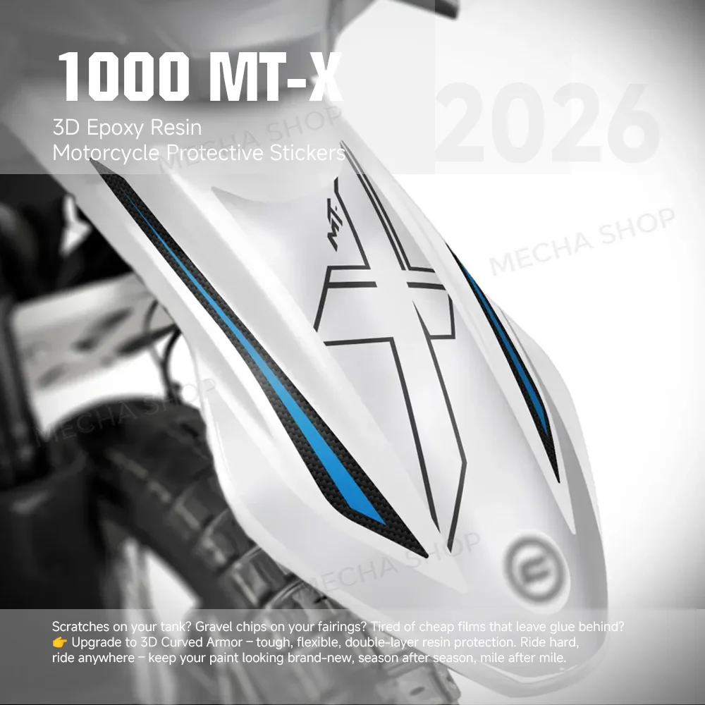 

For CFMoto 1000 MT-X 2026 3D Resin Decal Motorcycle Accessories Upper Fender Stickers