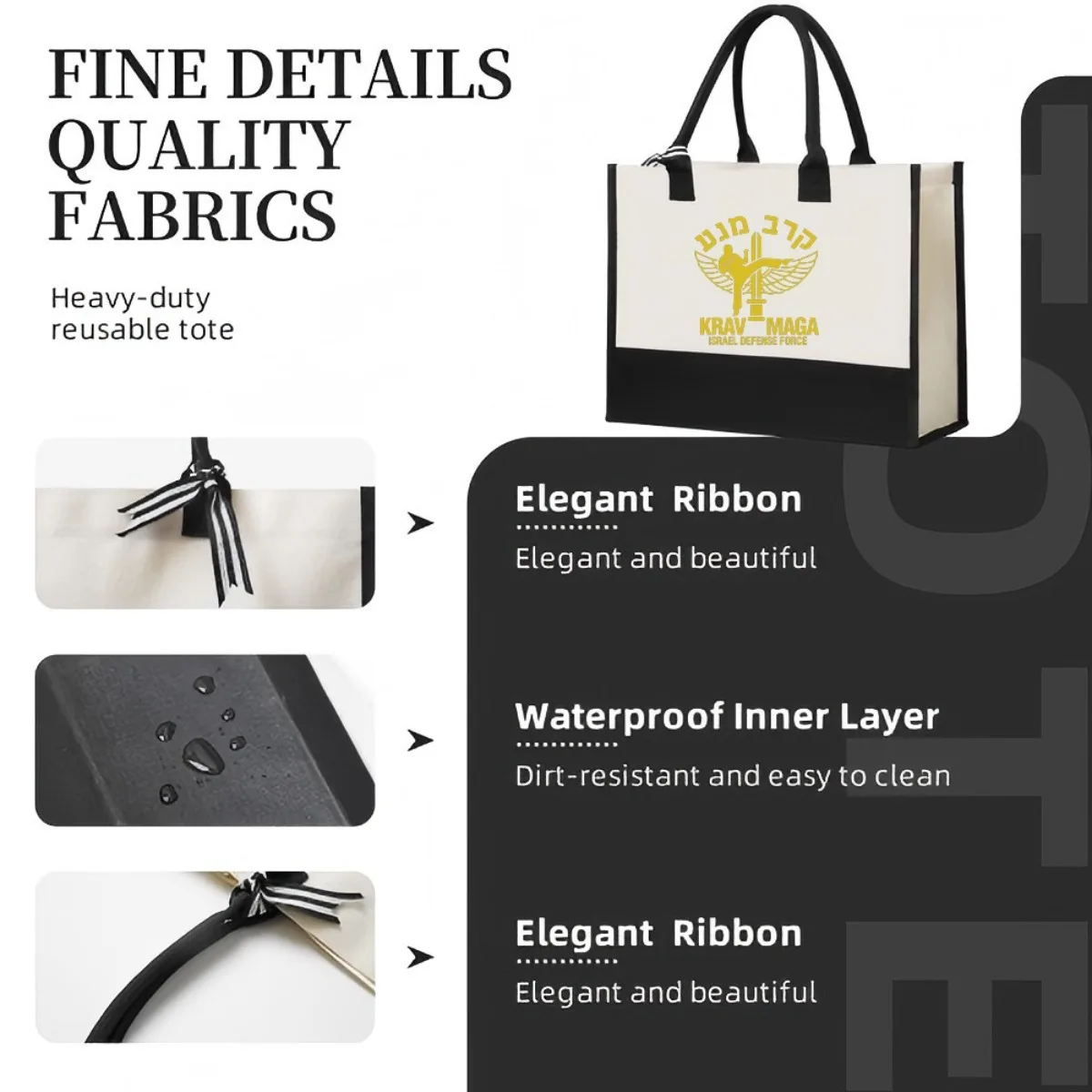 Krav Maga 2026 وصول جديد موضة عملية واسعة حقيبة حمل قابلة لإعادة الاستخدام نمط طباعة 2 لهجة الثقيلة حقيبة كتف كبيرة ل أ