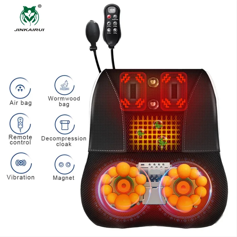 Cervical Massage Pillow Waist Neck Shoulder Electric Massage Pillow Hot Compress Intelligent Multifunctional Lumbar Massager