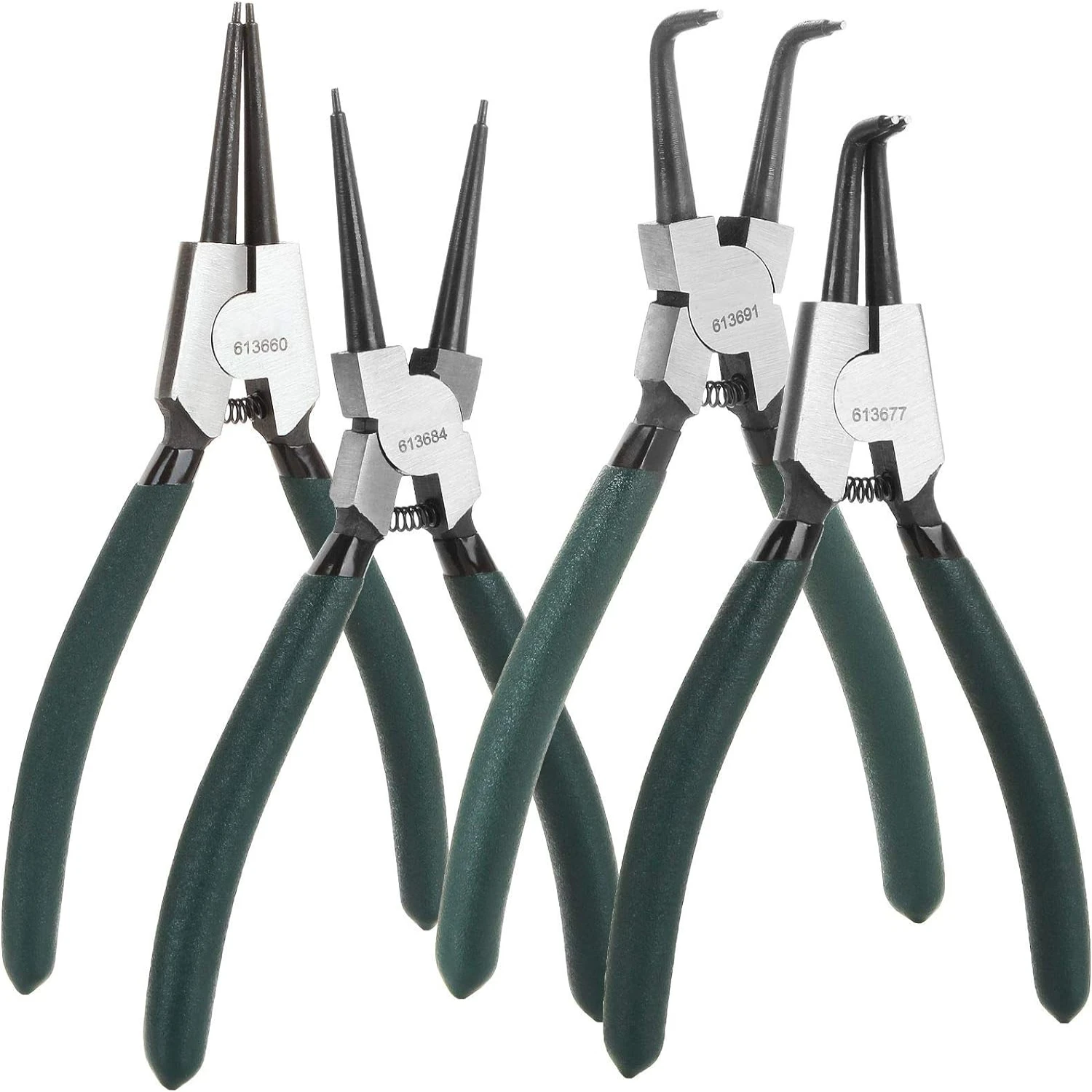 Heavy Duty Set of 7 inch Internal / External Professional Circlip Pliers with Precision Spring - Ideal Straight Bent Jaw for Eas