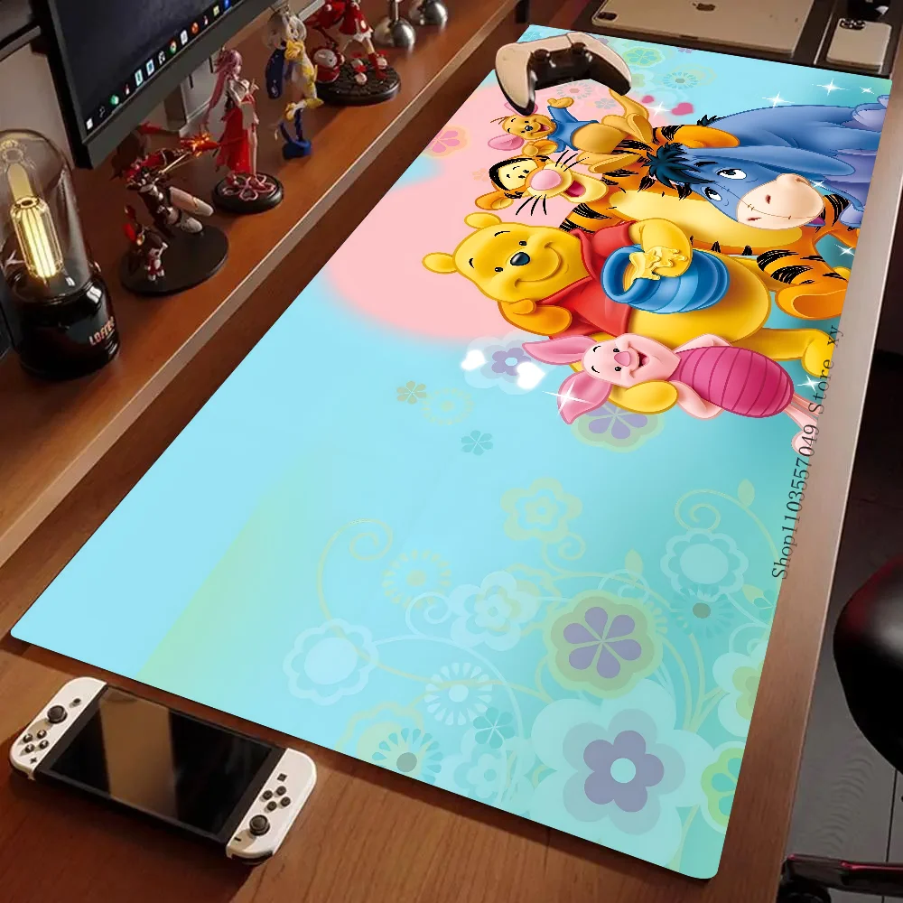 Cartoon W-Winnie The Pooh Mousepad Large Gaming Mouse Pad LockEdge Thickened Computer Keyboard Table Desk Mat