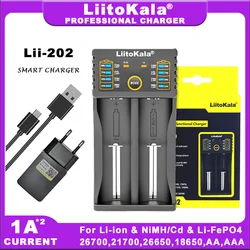 Liitokala Lii-202 Lii-CH2 1.2V 3.85V 3.7V 3.2V 18650 18350 18500 21700 26700 26650  NiMH Rechargeable Lithium-Battery Charger