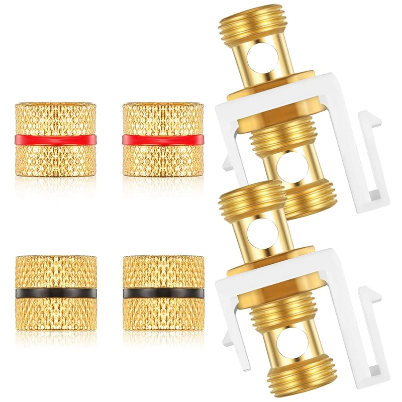 WHQT 12 Pezzi Jack a Banana Binding Post Inserto Jack Keystone, Anelli Neri e Rosso Altoparlante Audio Connettore Keystone Tipo a Vite