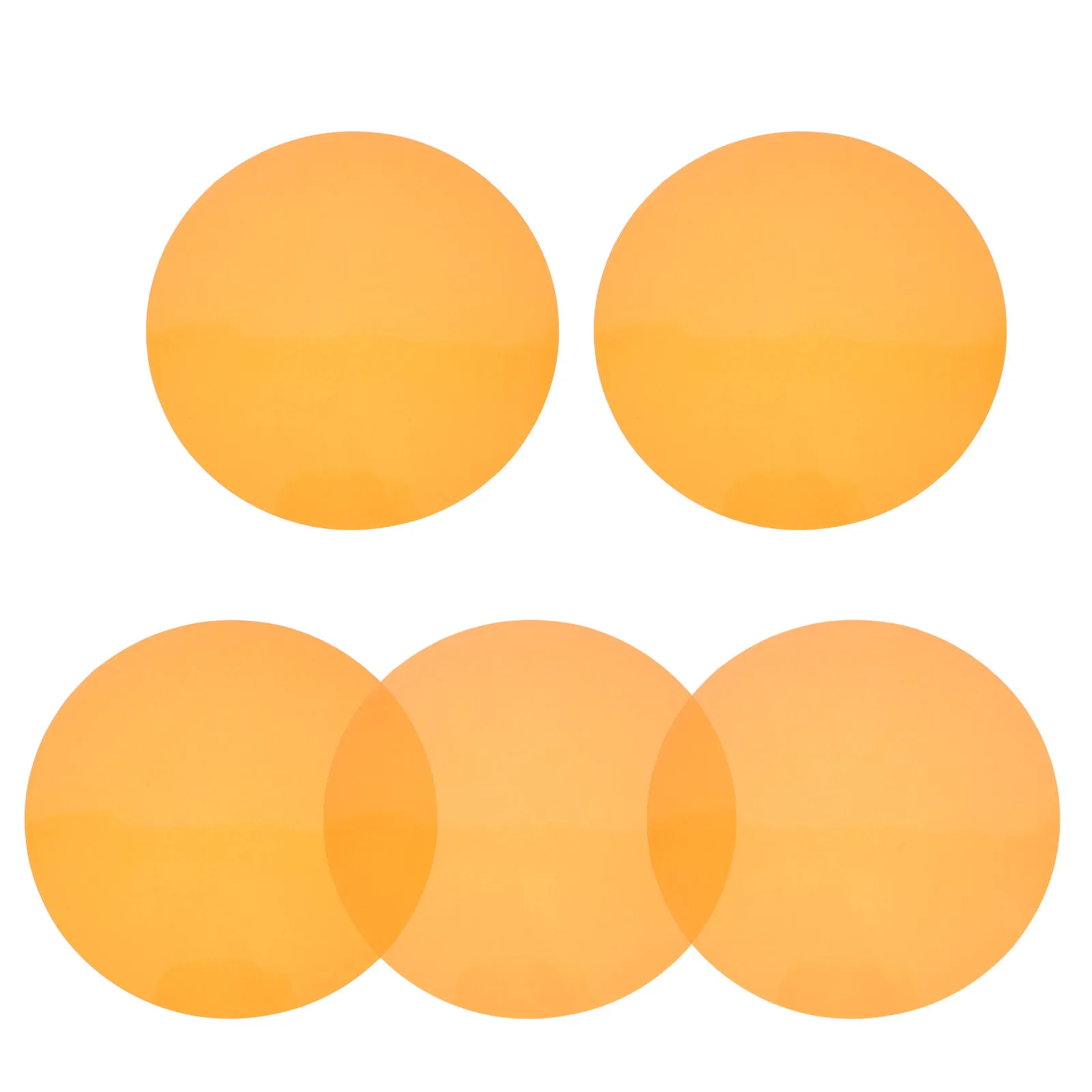 5Pcs Warm Light Film Stickers Warm Light Color Overlays Round Adhesive Sheets 15Cm for Spotlight Floodlight DIY Craft Festival