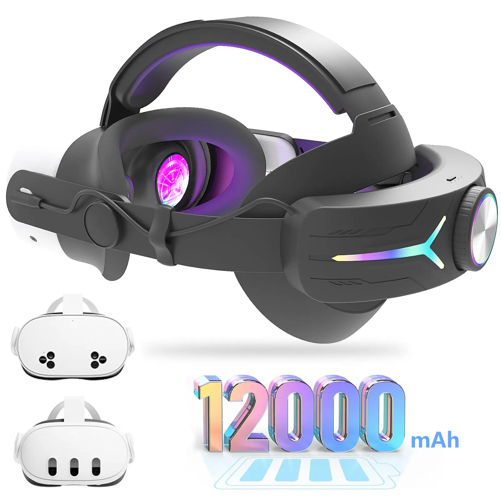 

New for Meta quest3/quest3s charging head strap with 12000 mah VR charging head strap quest3s accessories VR accessories