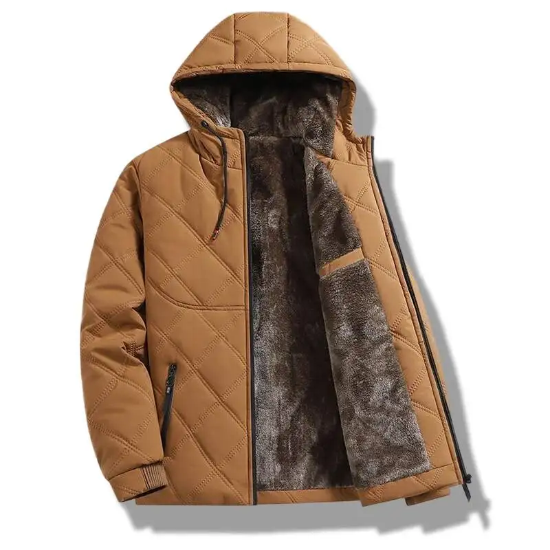 

Мужская утепленная куртка на флисе с капюшоном, стеганая, свободного кроя, модная повседневная, на хлопковом наполнителе, осенне-зимняя верхняя одежда