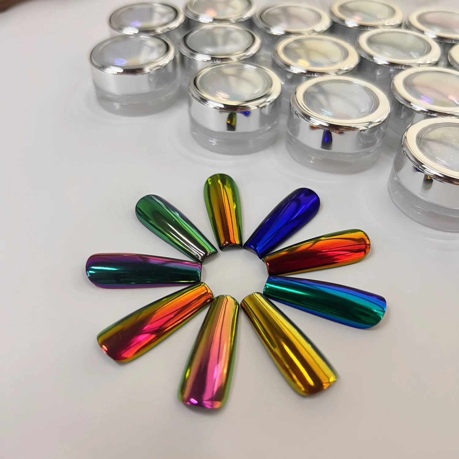 Nieuwe 16 kleuren Aurora Magic Mirror Powder Nail Glitter Chrome Pigment Dust Effect voor Nail Art Decor Manicure Design