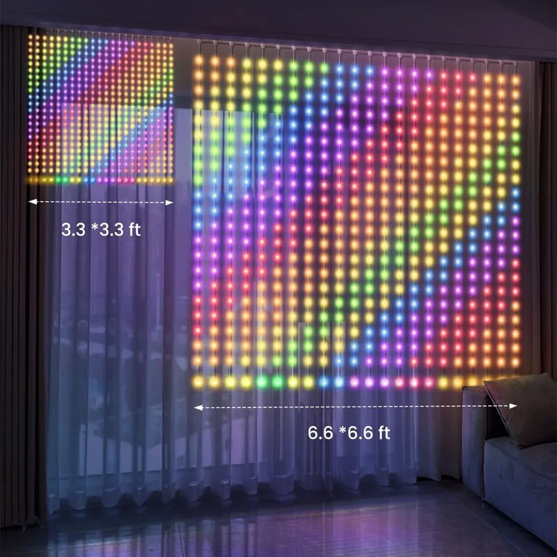 Christmas Decor Smart Curtain Lights, WiFi App & Remote Control, IP65 Waterproof, 400 LEDs Outdoor Lights, Ideal Christmas Gifts
