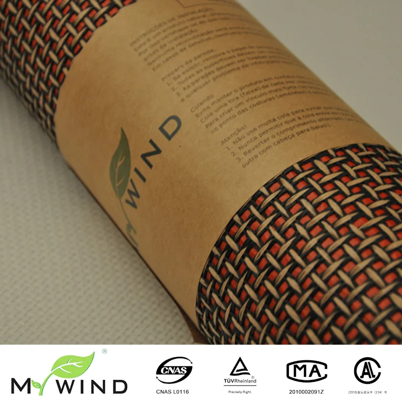 Mywind-tecelagem Red Foil fundo parede cobertura, papel bege, papel de parede especial para luxo Home Decor