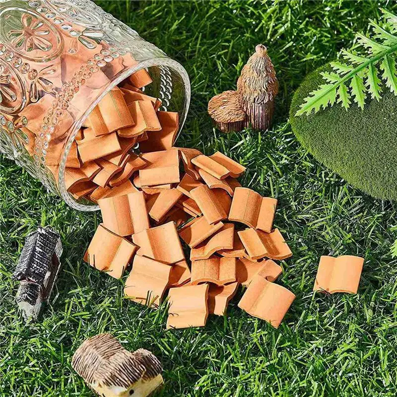Roof Tiles Model Building Set Miniature Tiles Roof Tiles Dollhouse Shingles Fake Tile Model Landscape Accessories,300Pcs