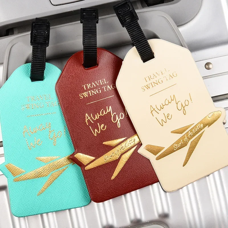 New PU Leather Luggage Tags Travel Accessories Suitcase Tags Fashion Portable Travel Label ID Address Holder