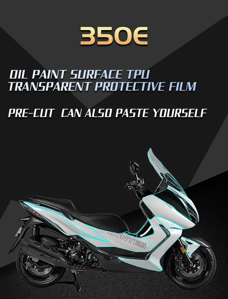 Used For ZONTES 350E Motorcycle Full Paint Protection Transparent Film Of Bike Accessories Scratch Proof Protective Decals TPU