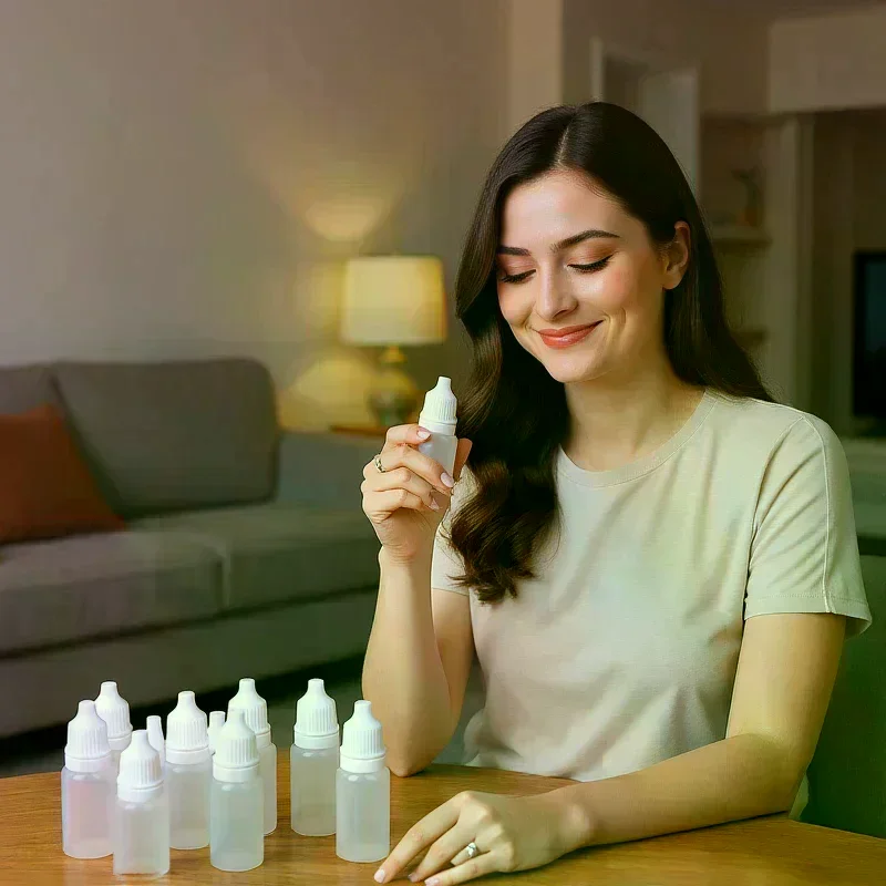 10PCS 5/10/15/20/30/50ml Empty Plastic Dropper Bottle Paint Beauty Oil Squeezable Refillable Bottle Cosmetics Storage Bottles