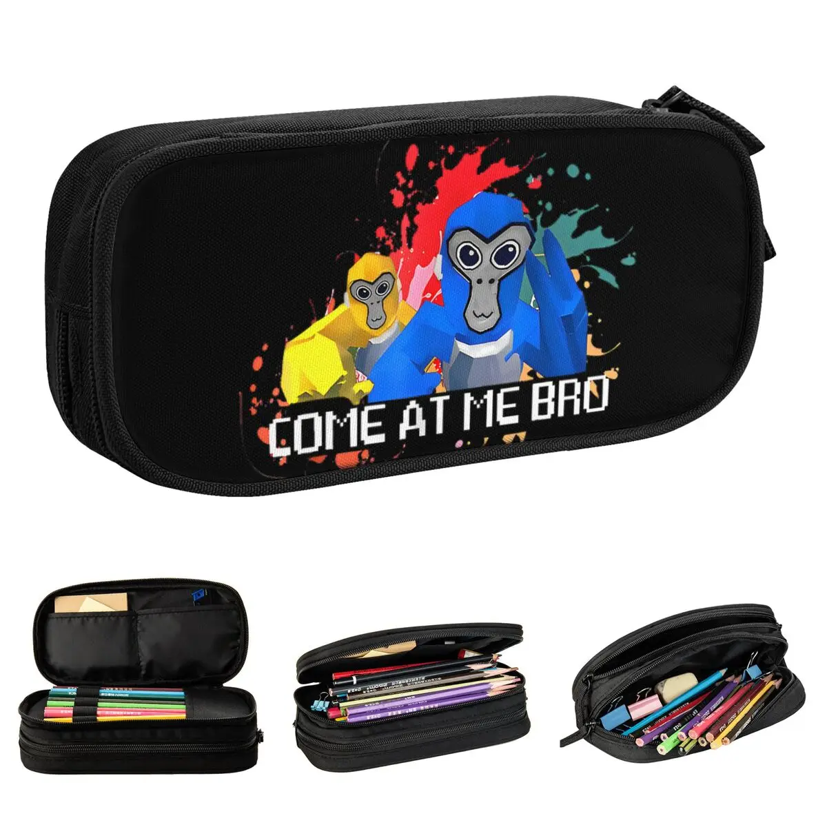 Gorilla Tag Come At Me Bro Pencil Cases Lovely Pen Holder Pencil Bags Student Big Capacity Students School Zipper Pencilcases