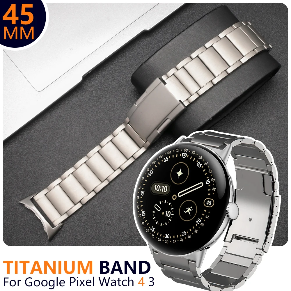 

Титановый ремешок для Google Pixel Watch 4, 3, 45 мм, роскошный металлический ремешок для часов GOOGLE WATCH 4, 3, 45 мм, титановый ремешок для часов