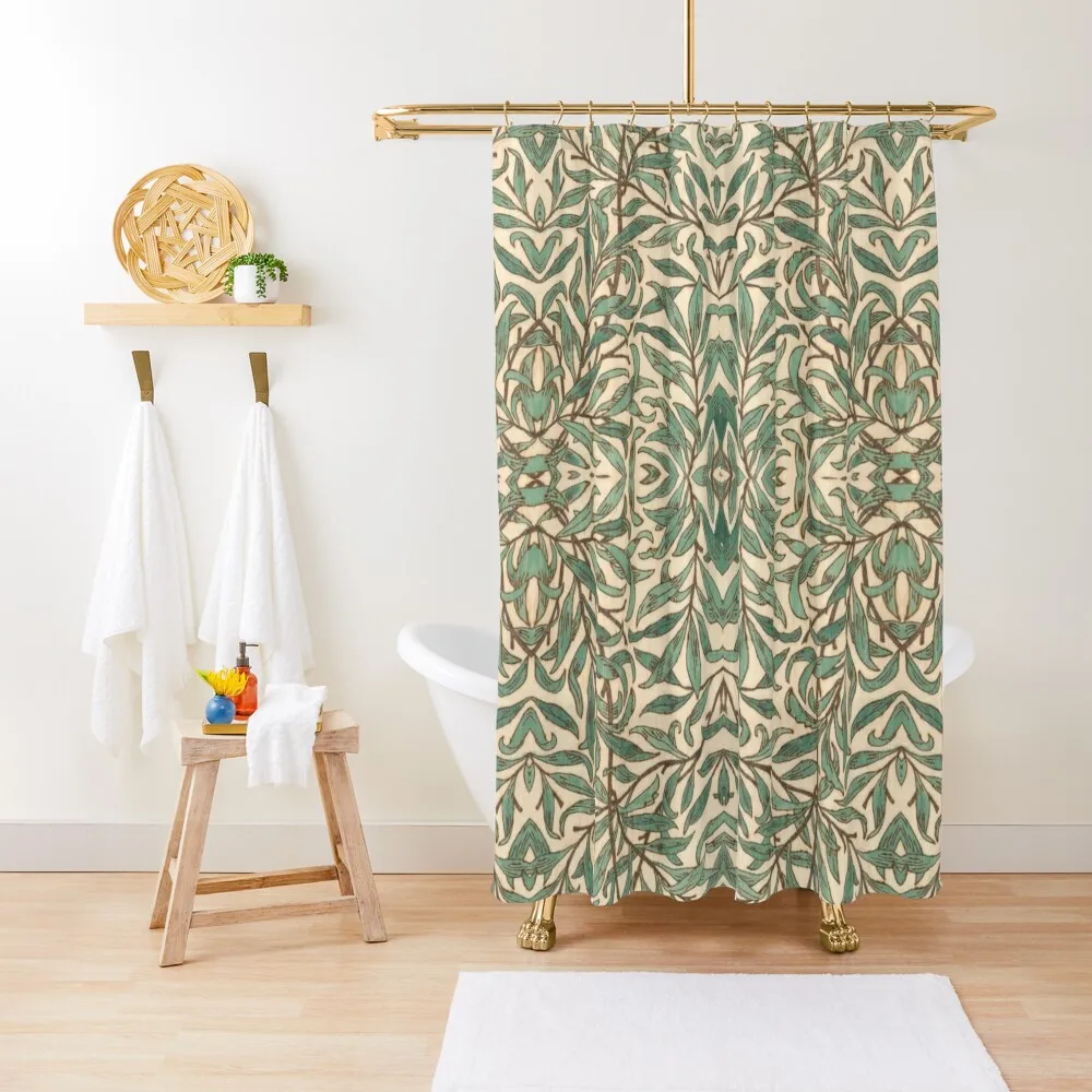 William Morris Willow Bough wood Watercolor pattern Shower Curtain Cute Shower Curtain