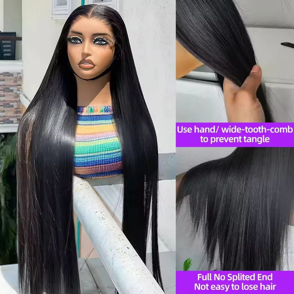

Накладной парик из натуральных волос 30-40 дюймов, 13x6 HD Lace Frontal, прямой, 13x4, бразильский, с предварительно выщипанными прядями, для чернокожих женщин