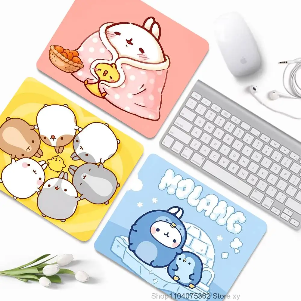 Cartoon M-Molang Mousepad Small LockEdge Mouse Pad For Gamers Computer Desk Pad Rectangular Anti-slip Rubber