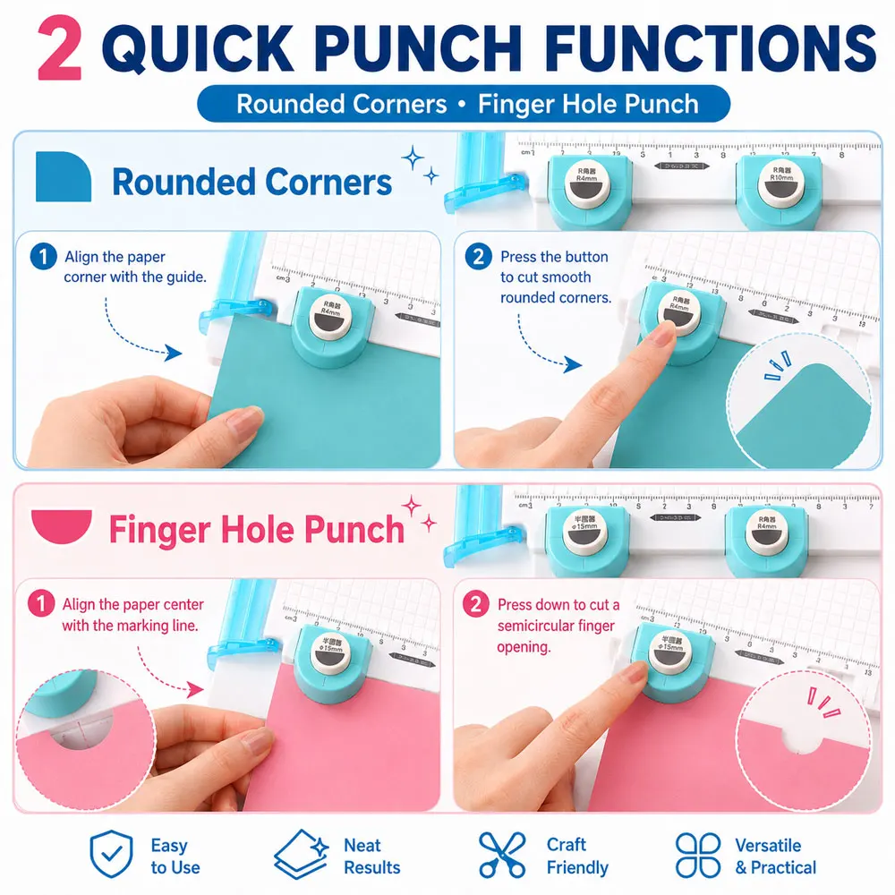 7-in-1 Paper Trimmer & Scoring Board, Foldable Craft Cutter for 10 Sheets, Cards, Divider Tabs, Scrapbooks, Pom-Poms & DIY Art view 5