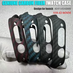 Ultra 2 49mm Genuine Carbon Fiber Case for Apple Watch Series 10 42mm 46mm 9 8 7 6 SE 41mm 45mm 44mm Protective Cover for iWatch