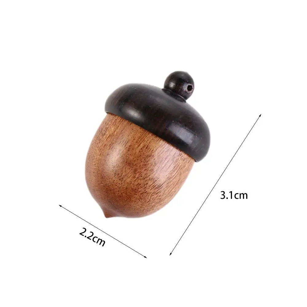 Medicine Tablet Container Sandalwood Acorn Shape Granule Storage Box Capsules Organizer Travel Pill Case Wooden Pill Box