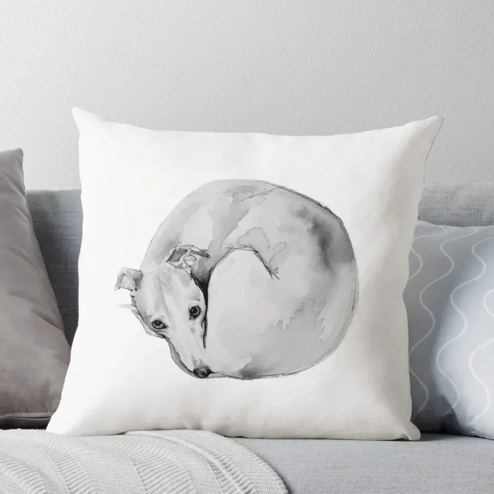 Whippet Curling Up To Sleep Throw Pillow Custom Cushion pillowcases for sofa cushions sleeping pillows pillow