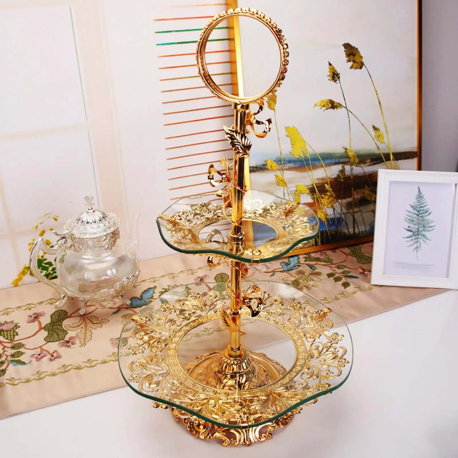 

Тарелки для сухих продуктов, многофункциональный стол, центральная часть, подставка для торта, стеклянный поднос с фруктами на день рождения, семейный дом, ресторан, закуски