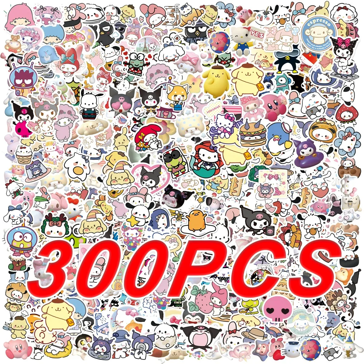 

103/200/300Pcs Kawaii Sanrio Kuromi Stickers Hello Kitty Melody Laptop Phone Scrapbook Waterproof Cartoon Cute Sticker Decals