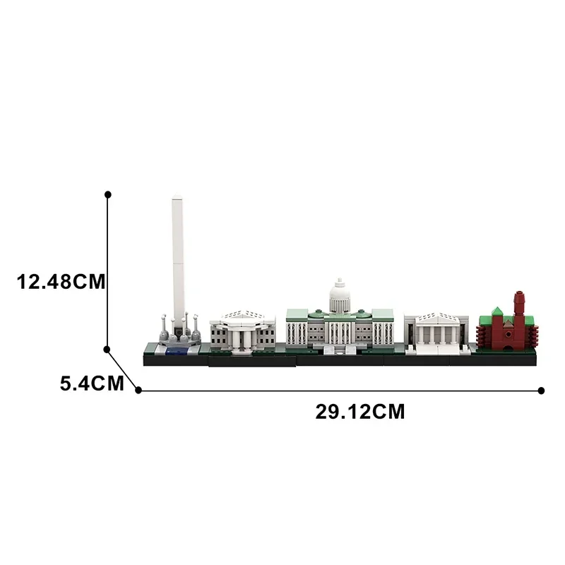 DC Skyline Building Block Kit para Crianças e Adultos, MOC-50791, City Model, DIY Assemble Brick Toy, Presentes para Meninos, Gobricks