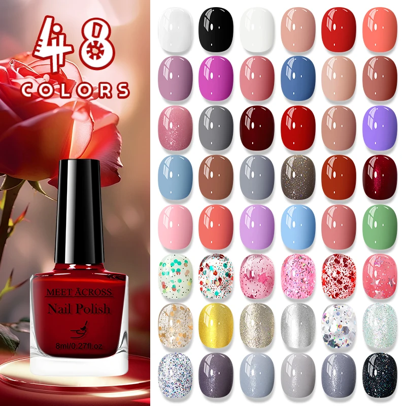 Esmalte de unhas à base de água, removível, 8ml, sem odor, sem necessidade de cura, secagem rápida, laca duradoura para salão ou uso doméstico.