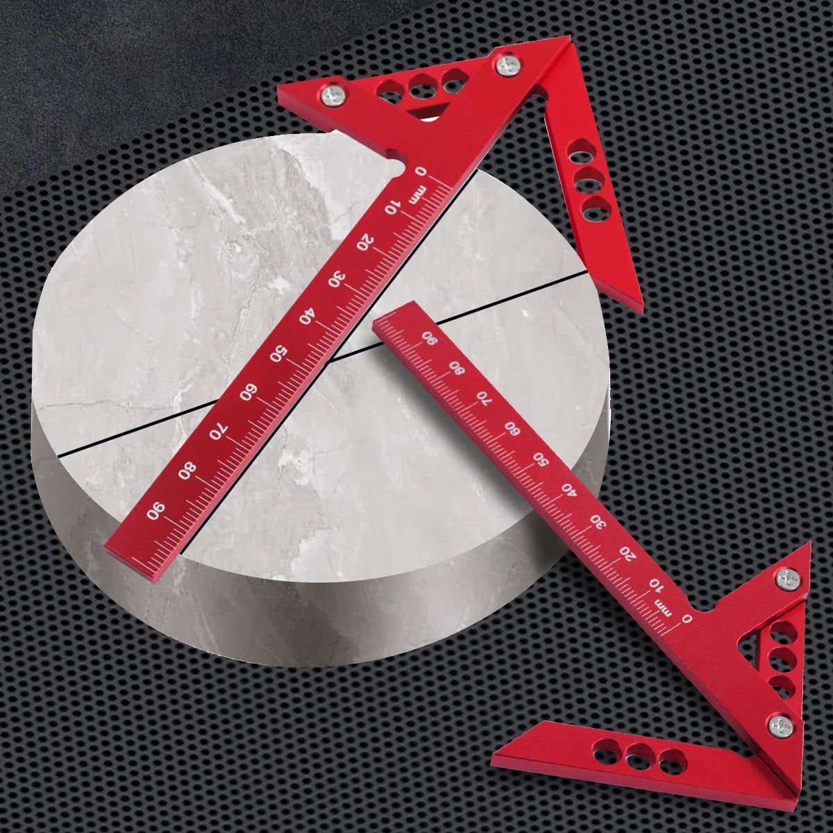 Metric Gauge New Aluminum Alloy Positioning Ruler Woodworking Ruler Measuring Tool 45/90 Degree Measuring Ruler