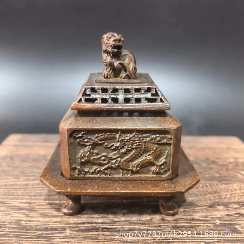Brass Craft Four Divine Beasts Incense Burner Home Living Room Decorative Ornament