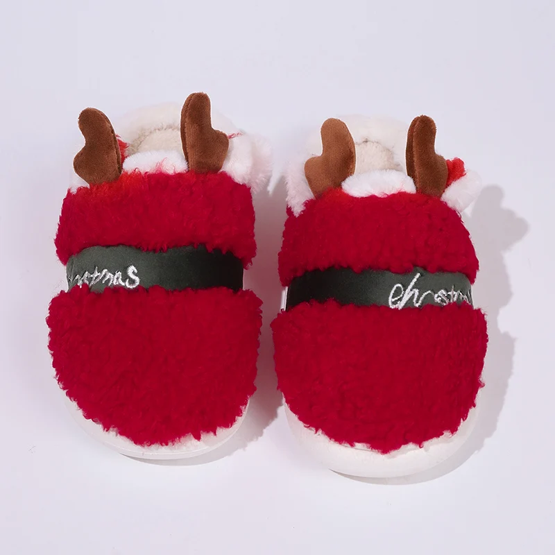 Christmas Red Fluffy Slippers Women Home Plush Designer Winter Shoes Girls 2024 Chic Elegant Casual Platform Slides Warm House