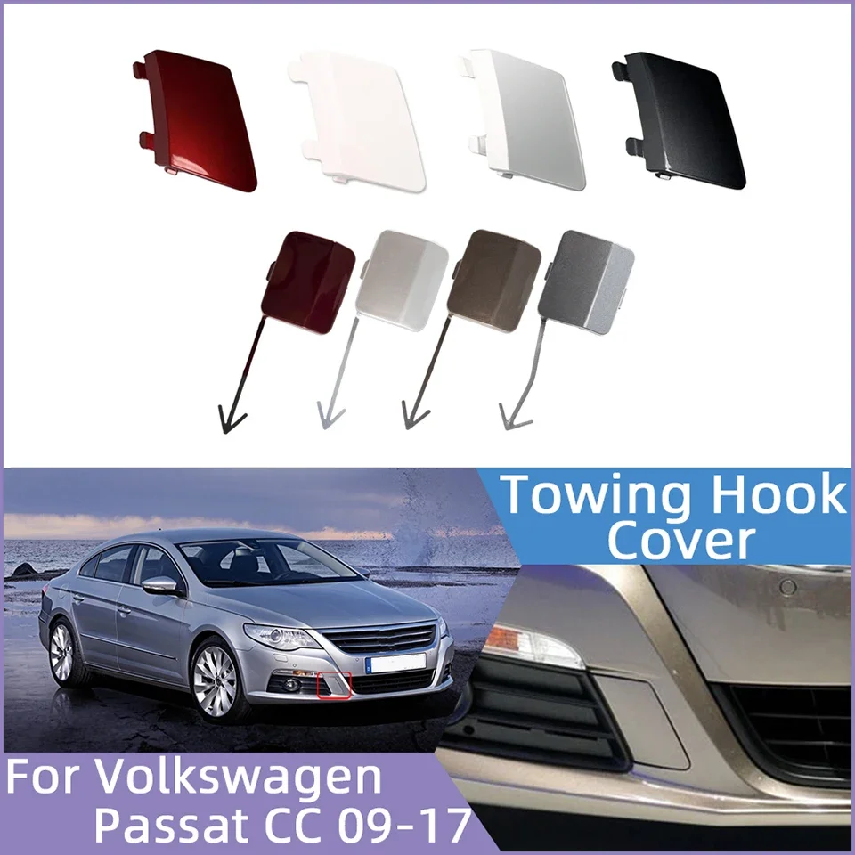 For Volkswagen Passat CC 2009-2017 Tow Hook Eye Hauling Housing Lid Garnish Trim Front Rear Bumper Towing Hook Cover Cap Painted