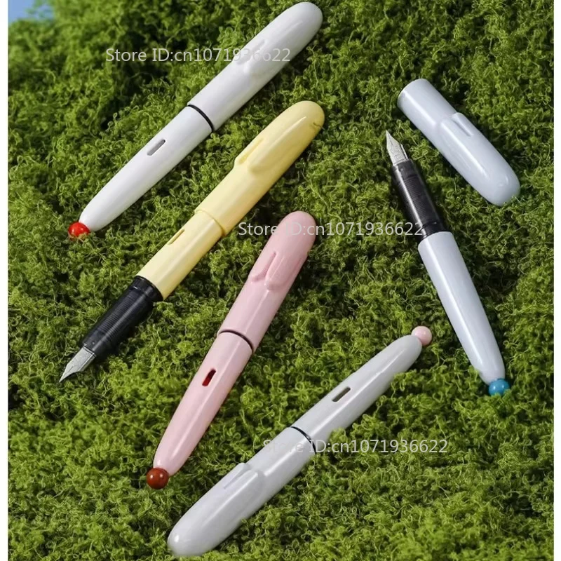 【 New Product 】 Platinum Bunny Cute Short Portable Pocket Pen Macaron Color Replacement Ink Bag Adult Student Writing Practice