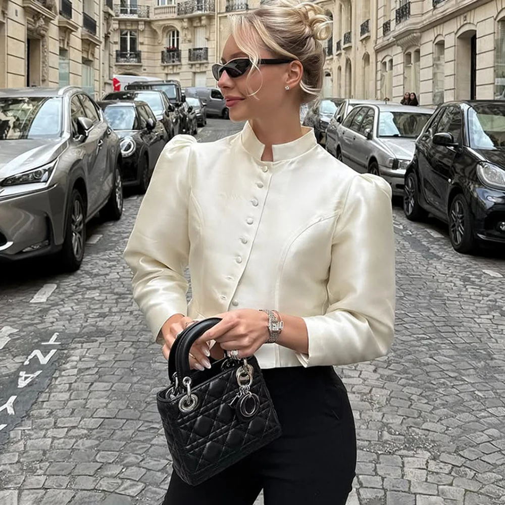 

Tuularose Fashion Women Jacket Elegant Solid Single Breasted High Street Jacket Coats Luxury Party Commuter Chic Female Outwear