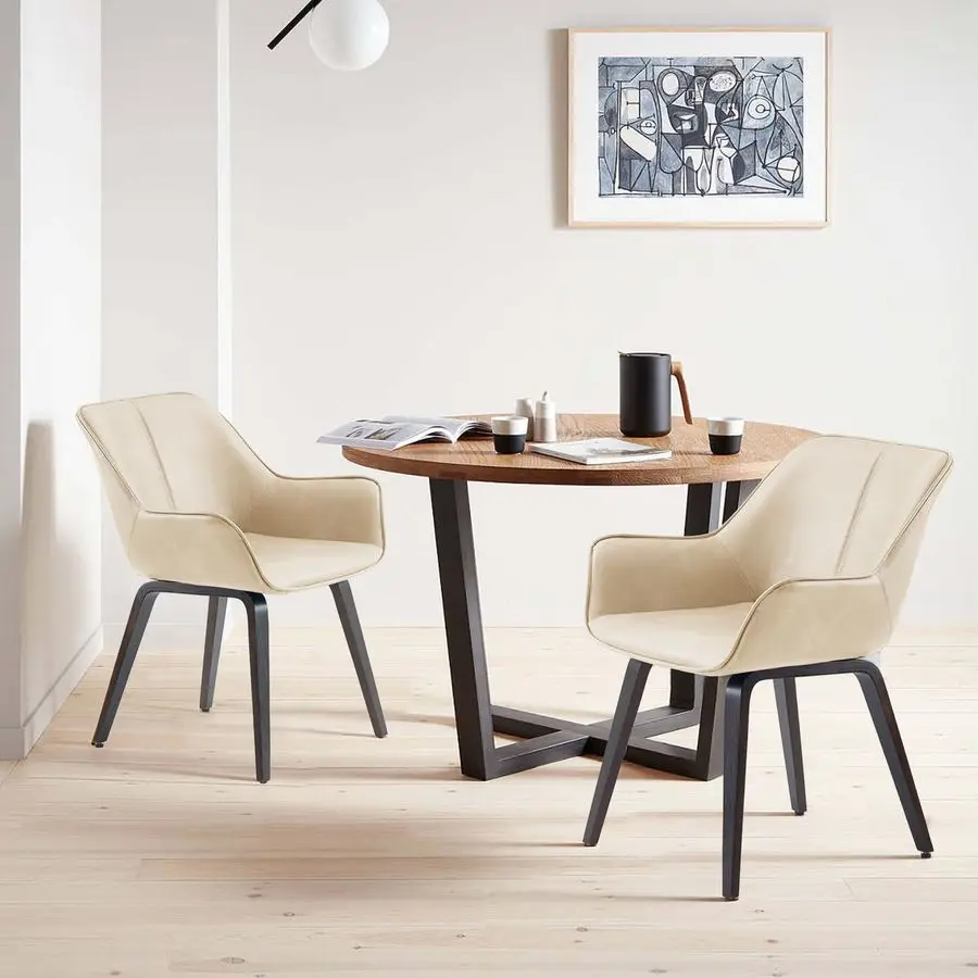 

Dining Chairs Set of 2, 4 amp 6 Faux Leather Accent, Living amp Kitchen Dining Chairs Comfortable Reading Arm Chairs Mid Century