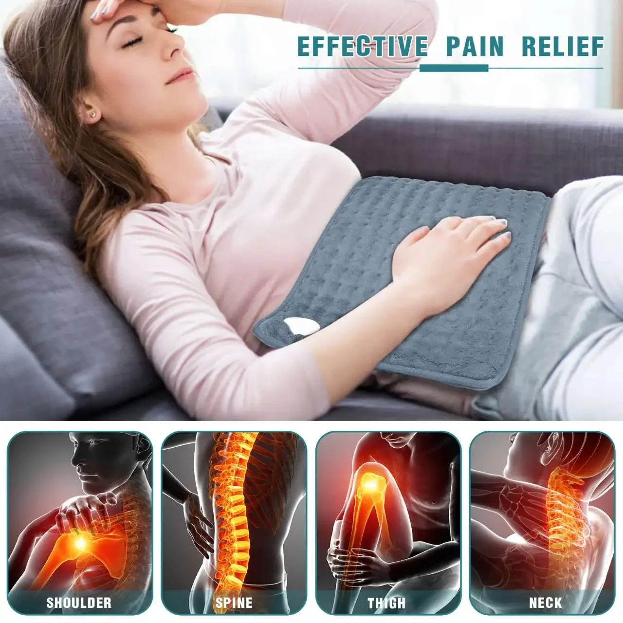 Low Consumption Electric Heating Pad Portable Thermal Blanket 60x30cm - 220V Foot Body Belly Lumbar Warmer