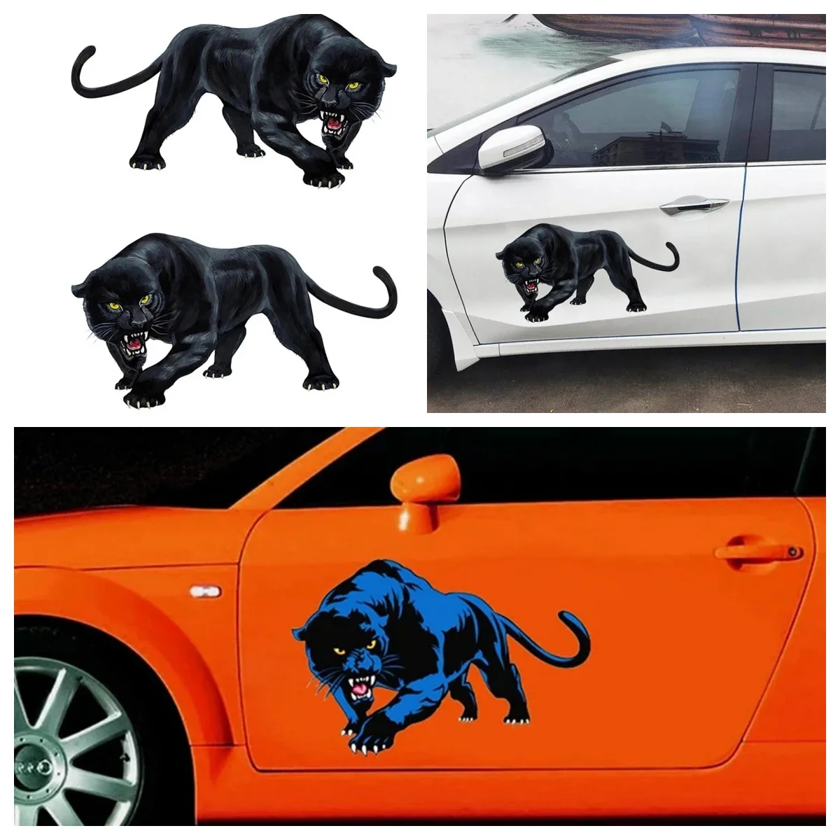 

Креативная черная пантера, ревущая автомобильная наклейка, мотоциклетный холодильник, шлем, декоративное заднее зеркало, виниловая наклейка, украшение