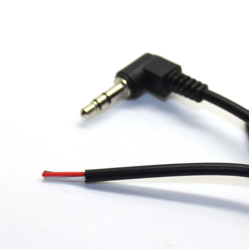 Cltgxdd 1Piece 3.5MM Earphones With 90 Degree Elbow Three Section 3-wire Plug And Wire Need To Be Soldered 50/95CM Headset