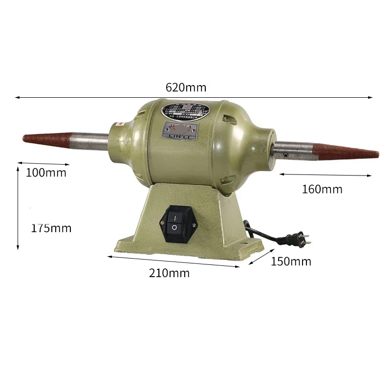 Desktop Polishing Machine Rust Grinding Electric Small Cloth Turbine Grinder Double-head Thread Single Phase