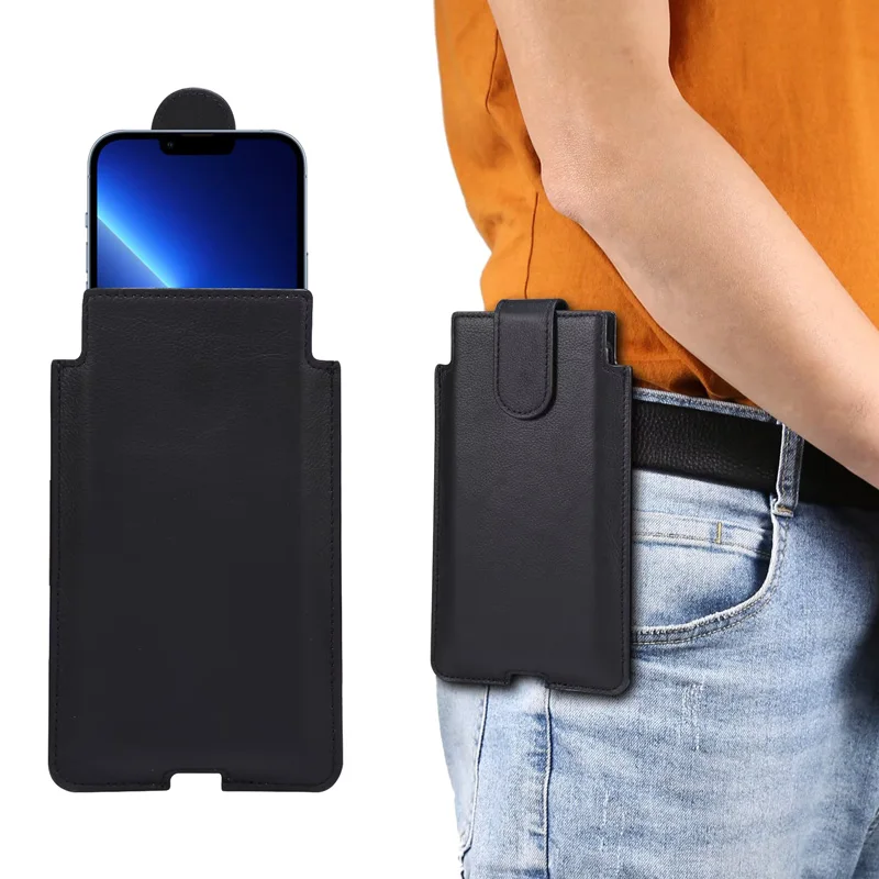 

Genuine Leather Pouch For Samsung Galaxy S25Ultra S25edge S24FE A36 A26 A16 iphone 16 15 14 13 Xiaomi Phone Holster Waist Bag