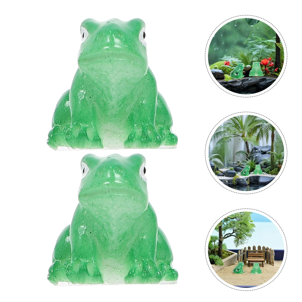 

10pcs Car Ornaments Frog Sculpture Micro Landscape Decor Resin Miniature Figurines Garden Accessories Fake Mini Frogs Vehicle